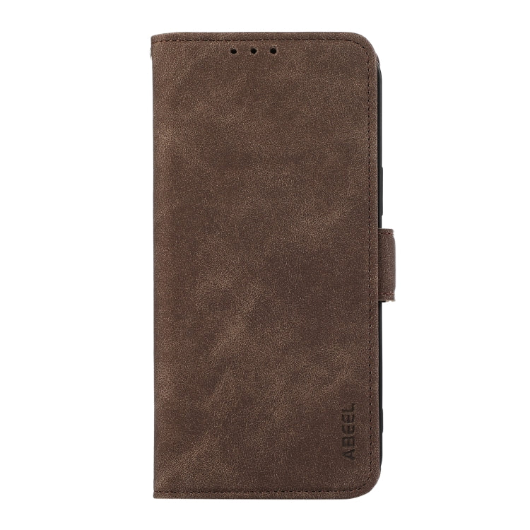 For OnePlus 13 ABEEL Frosted Magnetic RFID Leather Phone Case(Brown) - OnePlus Cases by buy2fix | Online Shopping UK | buy2fix