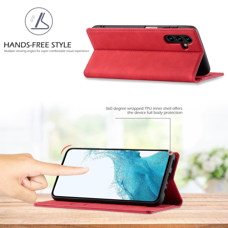 For Samsung Galaxy S24 FE 5G LC.IMEEKE Strong Magnetism Microfiber Leather Phone Case(Red) - Galaxy S24 FE 5G Cases by LC.IMEEKE | Online Shopping UK | buy2fix