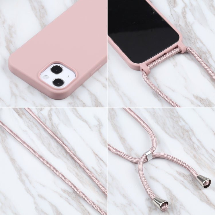 For iPhone 16 Pro Candy Colors TPU Protective Phone Case with Lanyard (Rose Gold) - iPhone 16 Pro Cases by buy2fix | Online Shopping UK | buy2fix