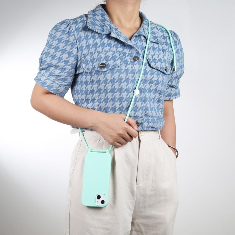 For iPhone 16 Plus Candy Colors TPU Protective Phone Case with Lanyard(Mint Green) - iPhone 16 Plus Cases by buy2fix | Online Shopping UK | buy2fix