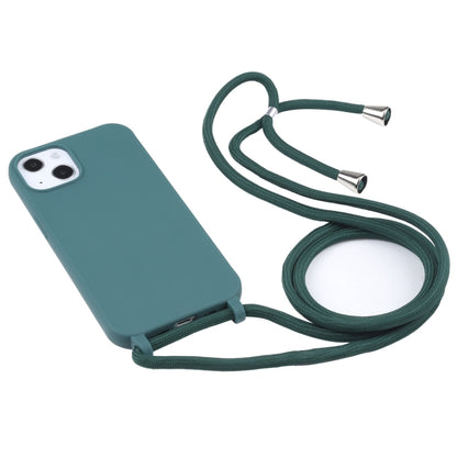 For iPhone 16 Plus Candy Colors TPU Protective Phone Case with Lanyard(Dark Green) - iPhone 16 Plus Cases by buy2fix | Online Shopping UK | buy2fix