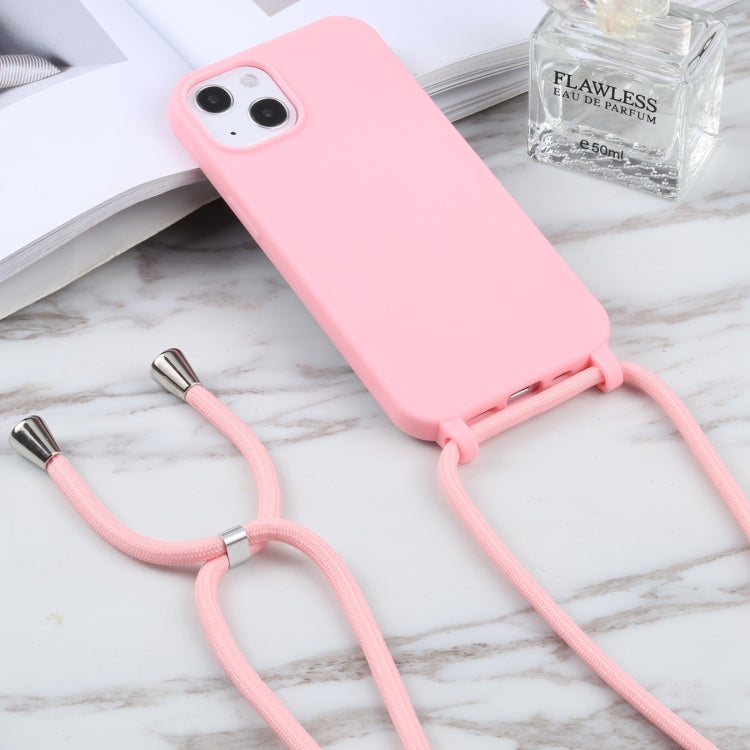 For iPhone 16 Plus Candy Colors TPU Protective Phone Case with Lanyard(Pink) - iPhone 16 Plus Cases by buy2fix | Online Shopping UK | buy2fix