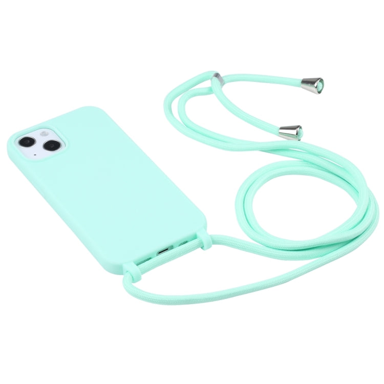 For iPhone 16 Candy Colors TPU Protective Phone Case with Lanyard(Mint Green) - iPhone 16 Cases by buy2fix | Online Shopping UK | buy2fix