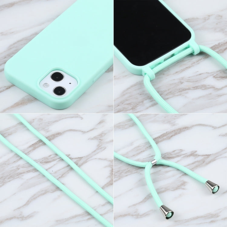 For iPhone 16 Candy Colors TPU Protective Phone Case with Lanyard(Mint Green) - iPhone 16 Cases by buy2fix | Online Shopping UK | buy2fix