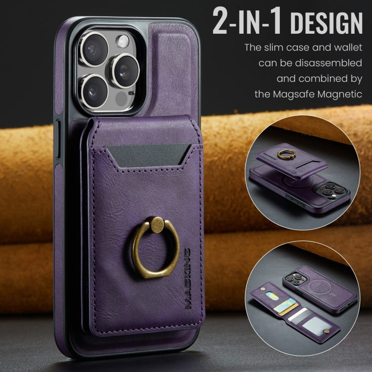 For iPhone 14 Pro DG.MING K1 MagSafe Detachable Wallet RFID Back Cover Phone Case(Purple) - iPhone 14 Pro Cases by DG.MING | Online Shopping UK | buy2fix