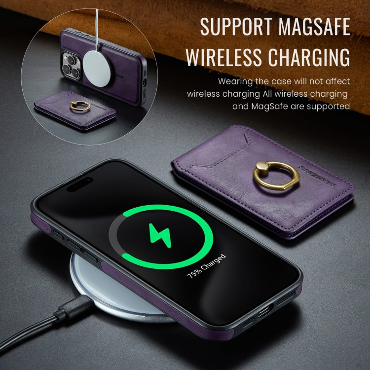 For iPhone 13 Pro DG.MING K1 MagSafe Detachable Wallet RFID Back Cover Phone Case(Purple) - iPhone 13 Pro Cases by DG.MING | Online Shopping UK | buy2fix