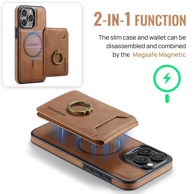 For iPhone 12 Pro Max DG.MING K1 MagSafe Detachable Wallet RFID Back Cover Phone Case(Brown) - iPhone 12 Pro Max Cases by DG.MING | Online Shopping UK | buy2fix