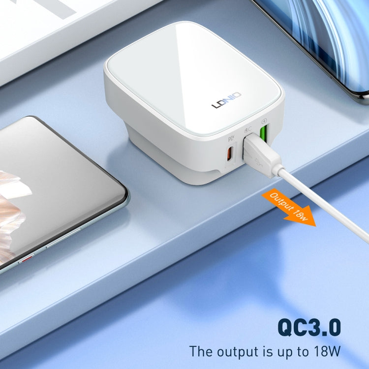 LDNIO Q334 32W Type-C + Dual USB Port Charger with 1m USB-C / Type-C to USB-C / Type-C Data Cable, Plug Type:EU Plug(Black) - USB Charger by LDNIO | Online Shopping UK | buy2fix