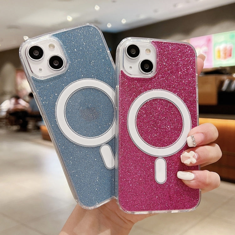 For iPhone 16 Pro Acrylic Transparent Glitter MagSafe Phone Case(Blue) - iPhone 16 Pro Cases by buy2fix | Online Shopping UK | buy2fix