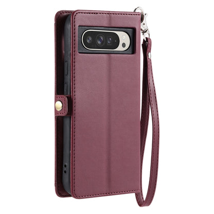 For Google Pixel 9 Pro XL Wallet Multi-card Slot Leather Phone Case with Lanyard(Wine Red) - Google Cases by buy2fix | Online Shopping UK | buy2fix