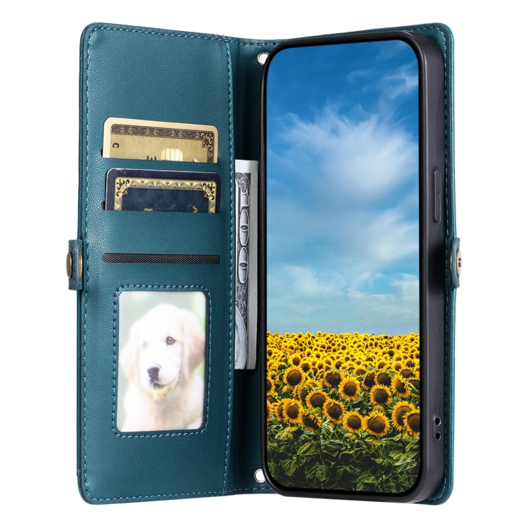 For Google Pixel 9 Pro XL Wallet Multi-card Slot Leather Phone Case with Lanyard(Green) - Google Cases by buy2fix | Online Shopping UK | buy2fix