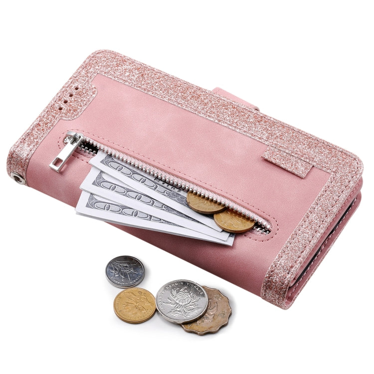 For Google Pixel 9 / 9 Pro Zipper Wallet Bag Horizontal Flip PU Phone Case with 9 Card Slots(Rose Gold) - Google Cases by buy2fix | Online Shopping UK | buy2fix