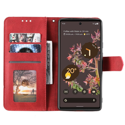 For Google Pixel 9 Pro XL Nail Skin Feel Stitching Calf Texture Leather Phone Case(Red) - Google Cases by buy2fix | Online Shopping UK | buy2fix