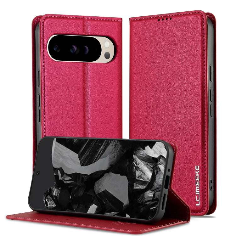 For Google Pixel 9 Pro / 9 LC.IMEEKE L1 Series Frosted Fine Texture PU Phone Case(Red) - Google Cases by LC.IMEEKE | Online Shopping UK | buy2fix