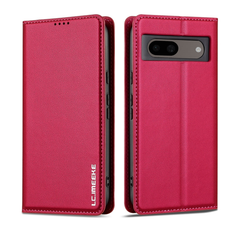 For Google Pixel 7A LC.IMEEKE L1 Series Frosted Fine Texture PU Phone Case(Red) - Google Cases by LC.IMEEKE | Online Shopping UK | buy2fix