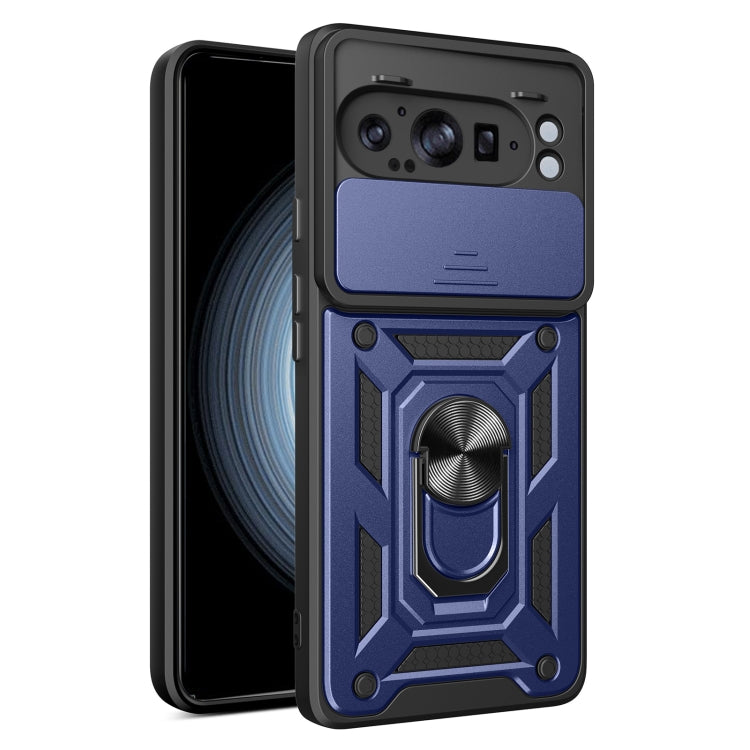 For Google Pixel 9 Pro XL Sliding Camera Cover Design TPU+PC Phone Case(Blue) - Google Cases by buy2fix | Online Shopping UK | buy2fix