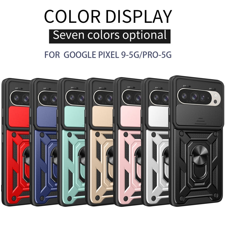 For Google Pixel 9 / 9 Pro Sliding Camera Cover Design TPU+PC Phone Case(Rose Gold) - Google Cases by buy2fix | Online Shopping UK | buy2fix