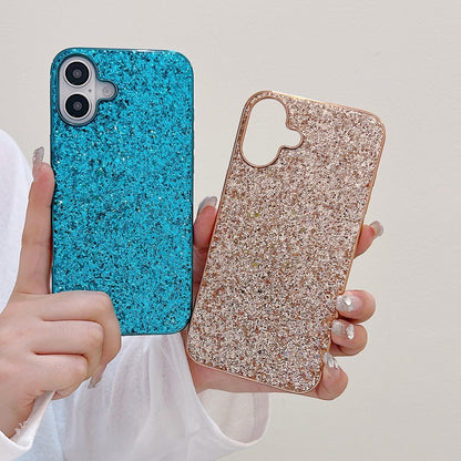 For iPhone 16 Glitter Powder Shockproof TPU Phone Case(Black) - iPhone 16 Cases by buy2fix | Online Shopping UK | buy2fix