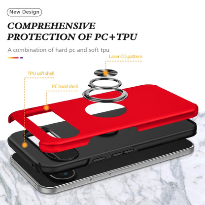 For Google Pixel 9 Pro PC Hybrid TPU Magnetic Ring Holder Phone Case(Red) - Google Cases by buy2fix | Online Shopping UK | buy2fix