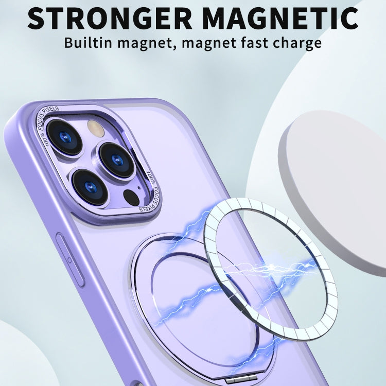 For iPhone 16 Pro Max Wing Series MagSafe Magnetic Ring Holder Phone Case(Light Purple) - iPhone 16 Pro Max Cases by buy2fix | Online Shopping UK | buy2fix