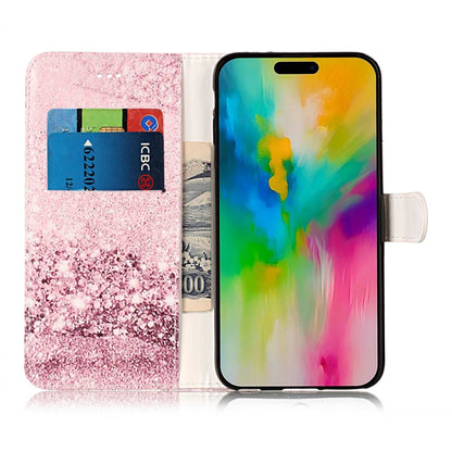 For iPhone 16 Pro Max Colored Drawing Marble Pattern Leather Phone Case(Rose Gold) - iPhone 16 Pro Max Cases by buy2fix | Online Shopping UK | buy2fix