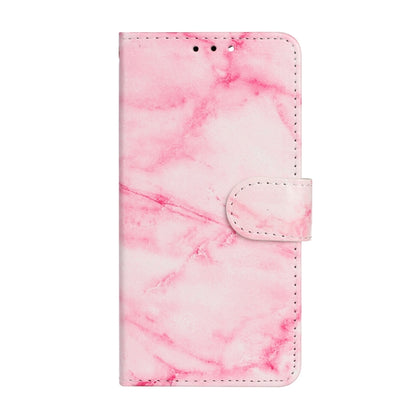 For iPhone 16 Colored Drawing Marble Pattern Leather Phone Case(Pink Marble) - iPhone 16 Cases by buy2fix | Online Shopping UK | buy2fix