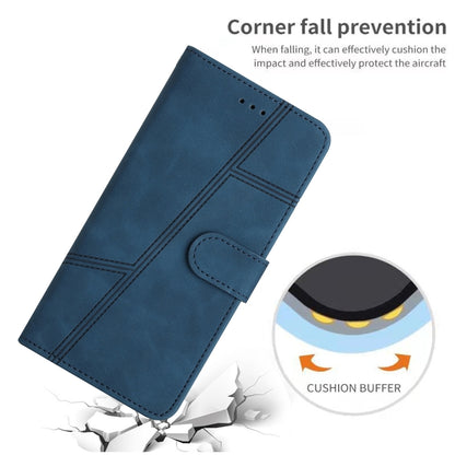 For iPhone 16 Plus Skin-feel Stitching Leather Phone Case(Blue) - iPhone 16 Plus Cases by buy2fix | Online Shopping UK | buy2fix