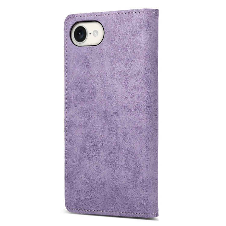 For iPhone SE 2024 Business Solid Color Magnetic RFID Leather Phone Case(Purple) - More iPhone Cases by buy2fix | Online Shopping UK | buy2fix