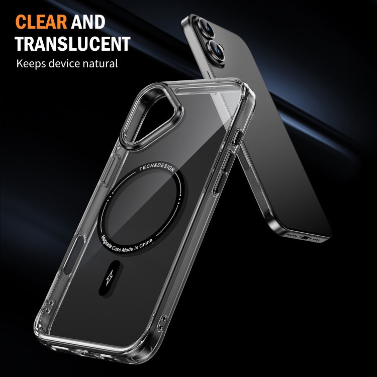 For iPhone 16 Plus Airbag Magsafe PC Hybrid TPU Phone Case(Clear Black) - iPhone 16 Plus Cases by buy2fix | Online Shopping UK | buy2fix