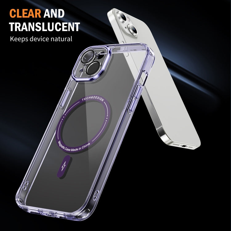 For iPhone 15 Plus Airbag Magsafe PC Hybrid TPU Phone Case(Clear Purple) - iPhone 15 Plus Cases by buy2fix | Online Shopping UK | buy2fix