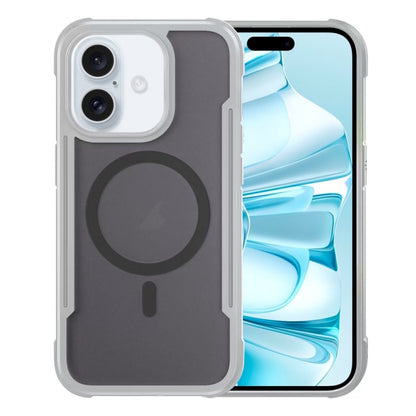 For iPhone 16 Skin Feel Frosted MagSafe Magnetic PC Hybrid TPU Phone Case(Grey) - iPhone 16 Cases by buy2fix | Online Shopping UK | buy2fix