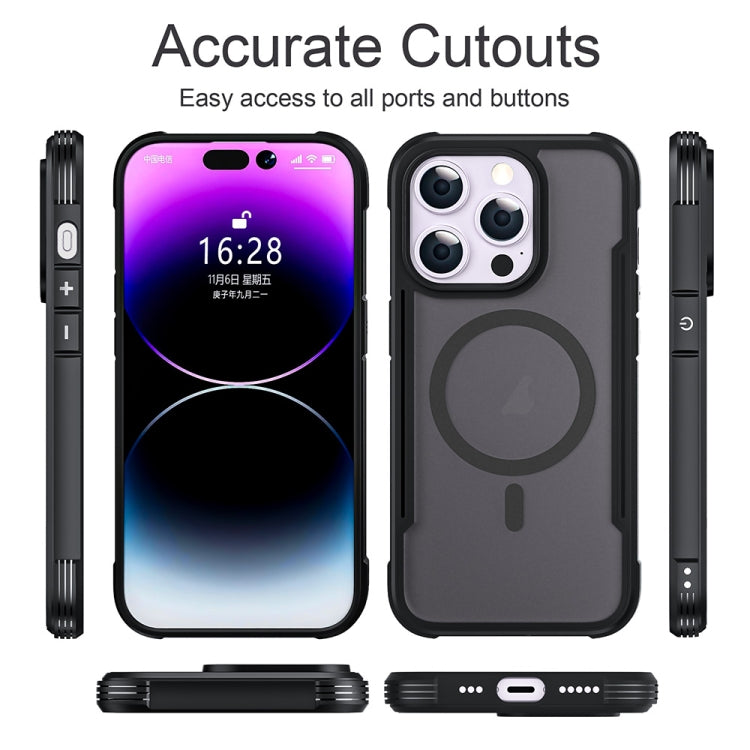 For iPhone 16 Pro Skin Feel Frosted MagSafe Magnetic PC Hybrid TPU Phone Case(Black) - iPhone 16 Pro Cases by buy2fix | Online Shopping UK | buy2fix