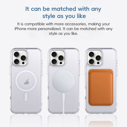 For iPhone 16 Crystal Clear Frosted MagSafe Magnetic Phone Case(Transparent) - iPhone 16 Cases by buy2fix | Online Shopping UK | buy2fix