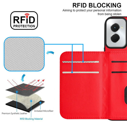 For Motorola Moto G Power 2024 5G Rhombic Texture Card Bag RFID Phone Case with Long Lanyard(Red) - Motorola Cases by buy2fix | Online Shopping UK | buy2fix