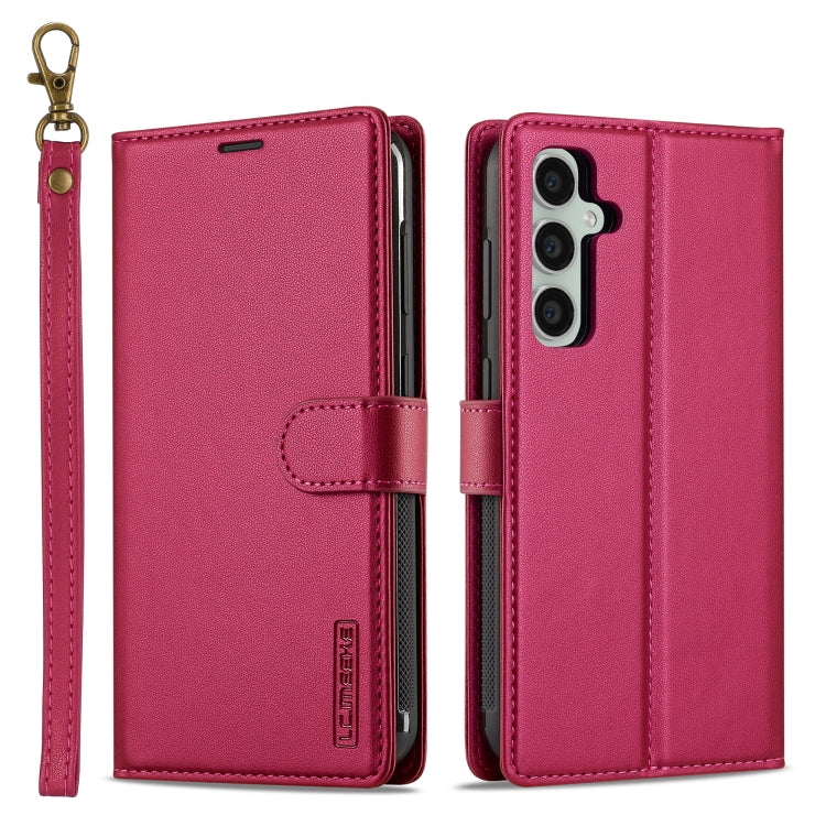 For Samsung Galaxy S24+ 5G LC.IMEEKE L2 Series Detachable Magsafe PU Phone Case with Lanyard(Red) - Galaxy S24+ 5G Cases by LC.IMEEKE | Online Shopping UK | buy2fix