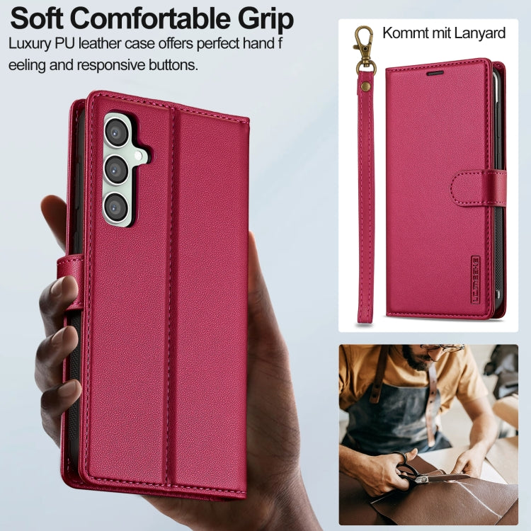 For Samsung Galaxy S24+ 5G LC.IMEEKE L2 Series Detachable Magsafe PU Phone Case with Lanyard(Red) - Galaxy S24+ 5G Cases by LC.IMEEKE | Online Shopping UK | buy2fix