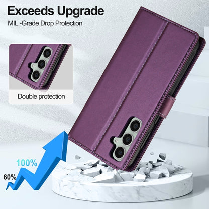 For Samsung Galaxy A35 5G LC.IMEEKE L2 Series Detachable Magsafe PU Phone Case with Lanyard(Purple) - Galaxy Phone Cases by LC.IMEEKE | Online Shopping UK | buy2fix