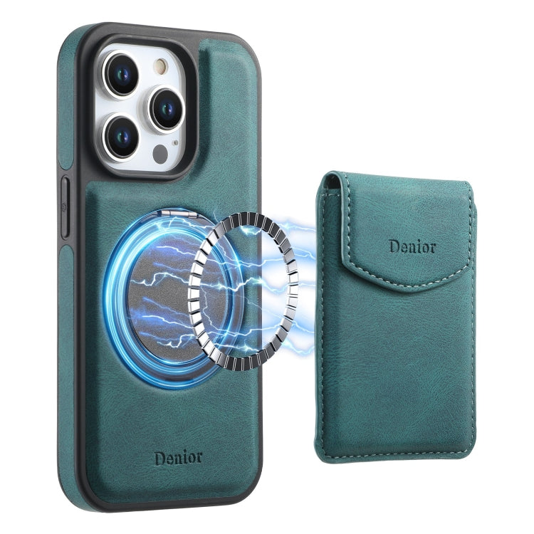 For iPhone 13 Pro Denior D20 Skin Feel MagSafe Holder Detachable Card Slot Phone Case(Blue) - iPhone 13 Pro Cases by Denior | Online Shopping UK | buy2fix