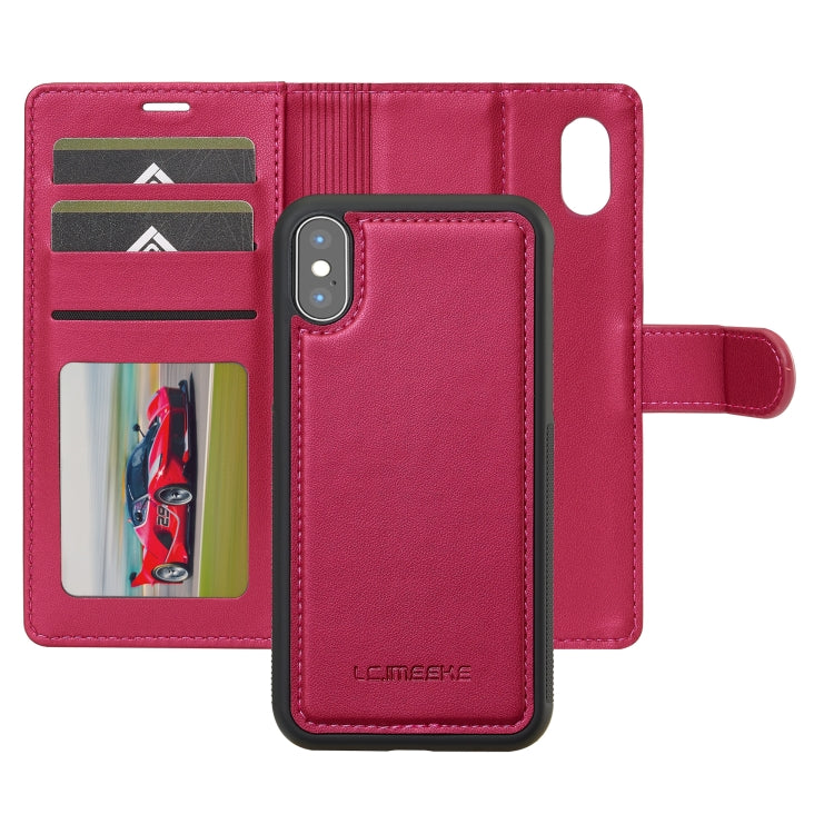 For iPhone XR LC.IMEEKE L2 Series Detachable Magsafe PU Phone Case with Lanyard(Red) - More iPhone Cases by LC.IMEEKE | Online Shopping UK | buy2fix