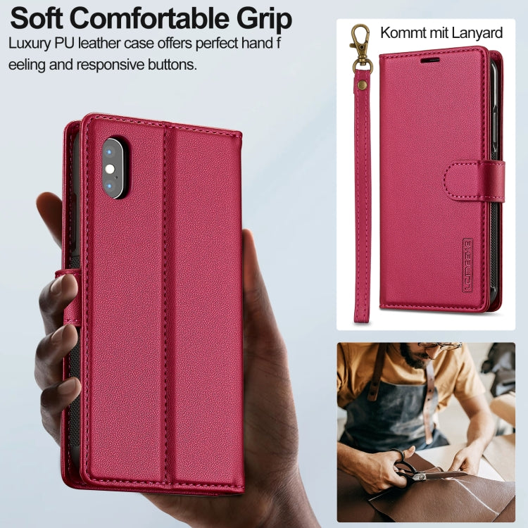 For iPhone XR LC.IMEEKE L2 Series Detachable Magsafe PU Phone Case with Lanyard(Red) - More iPhone Cases by LC.IMEEKE | Online Shopping UK | buy2fix