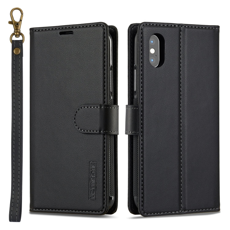 For iPhone XS Max LC.IMEEKE L2 Series Detachable Magsafe PU Phone Case with Lanyard(Black) - More iPhone Cases by LC.IMEEKE | Online Shopping UK | buy2fix