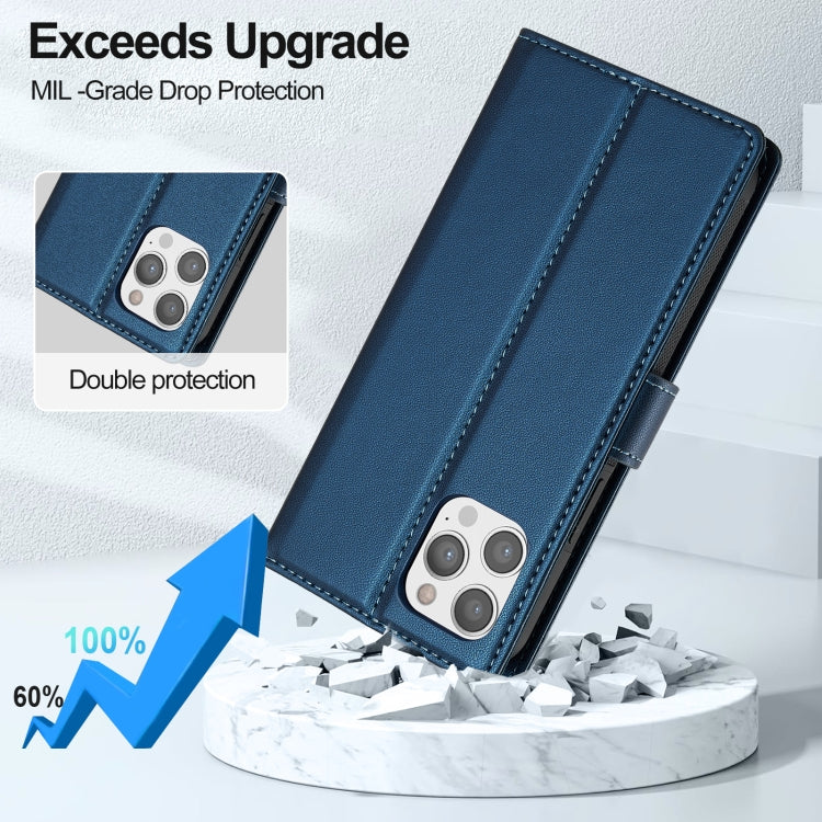 For iPhone 12 Pro Max LC.IMEEKE L2 Series Detachable Magsafe PU Phone Case with Lanyard(Blue) - iPhone 12 Pro Max Cases by LC.IMEEKE | Online Shopping UK | buy2fix