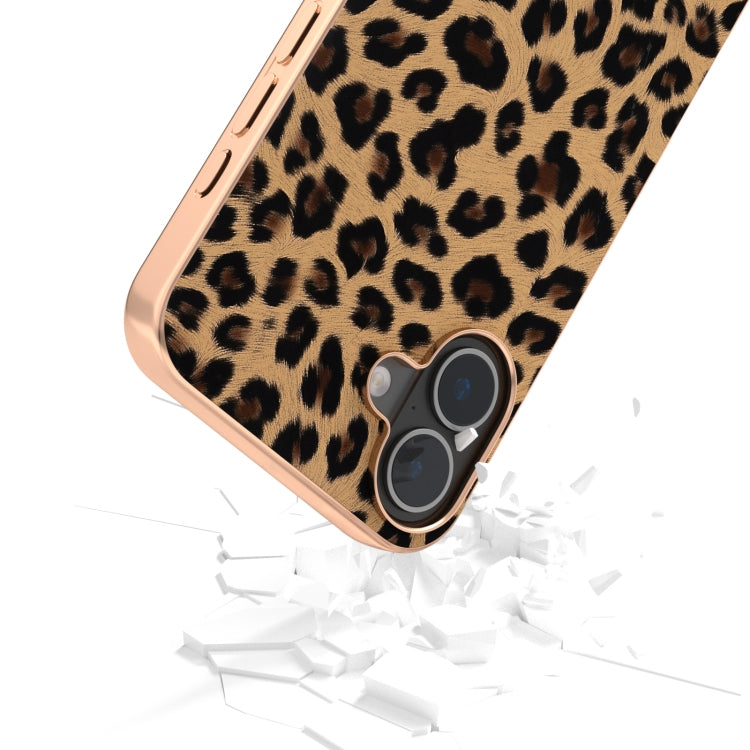 For iPhone 16 Nano Plating Leopard Print Phone Case(Gold) - iPhone 16 Cases by buy2fix | Online Shopping UK | buy2fix