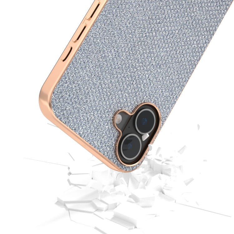 For iPhone 16 Plus Nano Plating Diamond Texture Phone Case(Black) - iPhone 16 Plus Cases by buy2fix | Online Shopping UK | buy2fix