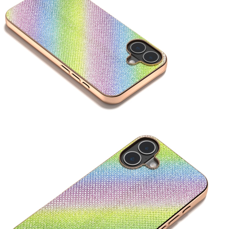 For iPhone 16 Nano Plating Diamond Texture Phone Case(Rainbow) - iPhone 16 Cases by buy2fix | Online Shopping UK | buy2fix