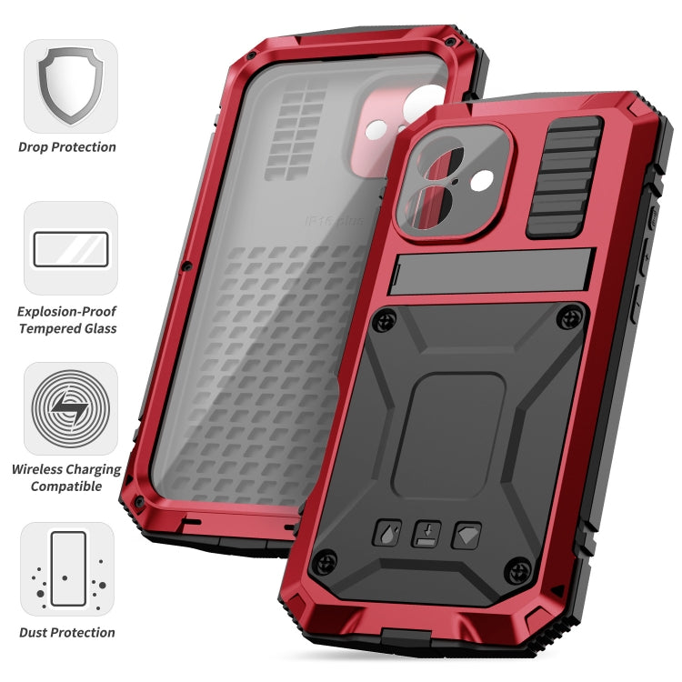 For iPhone 16 Plus R-JUST Life Waterproof Dustproof Shockproof Phone Case(Red) - iPhone 16 Plus Cases by R-JUST | Online Shopping UK | buy2fix