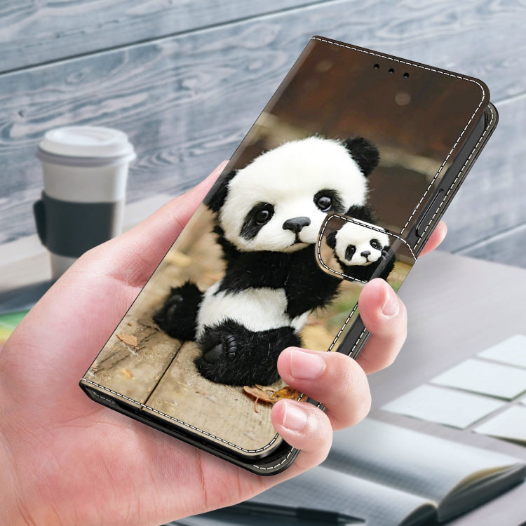 For iPhone 16 Pro Crystal Painted Leather Phone case(Panda) - iPhone 16 Pro Cases by buy2fix | Online Shopping UK | buy2fix