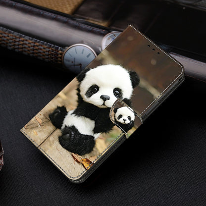 For iPhone 16 Plus Crystal Painted Leather Phone case(Panda) - iPhone 16 Plus Cases by buy2fix | Online Shopping UK | buy2fix