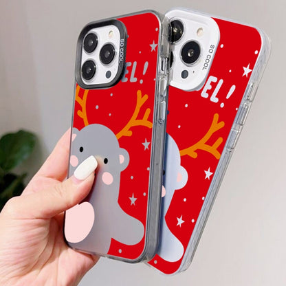 For iPhone 16 Plus Christmas Series PC Full Coverage Pattern Phone Case(CK048 Black) - iPhone 16 Plus Cases by buy2fix | Online Shopping UK | buy2fix