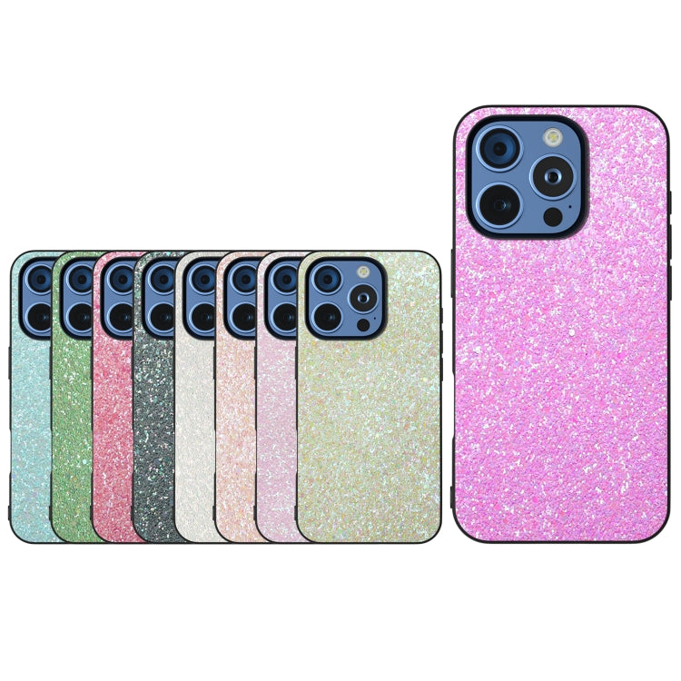 For iPhone 16 Pro Black Frame Colorful Glitter Phone Case(White) - iPhone 16 Pro Cases by buy2fix | Online Shopping UK | buy2fix